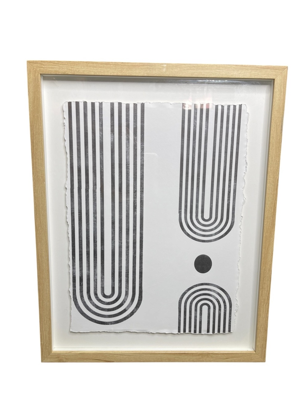 Threshold Abstract Curve Lines Framed Wall Art 16” x 20” Modern Geometric